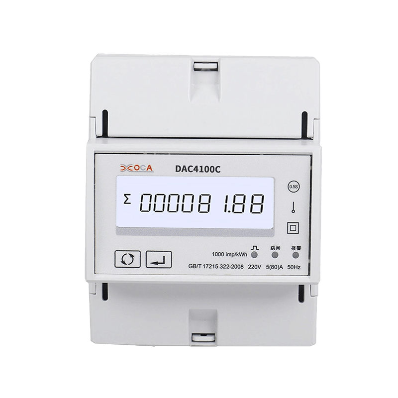 DAC4100C Eén fase 2-draden DIN-rail Modbus slimme energiemeter met relais