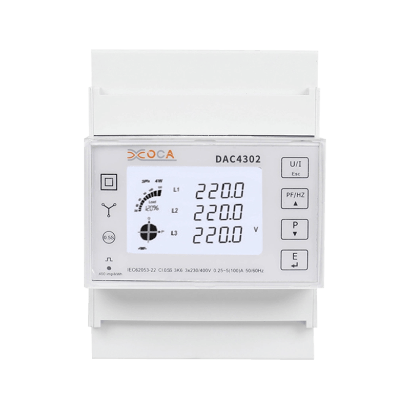 Dac4302 DIN-rail AC driefasige 2t elektrische energiemeter