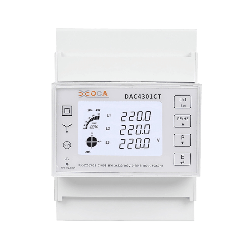 Dac4301CT DIN-rail AC driefasig met transformator-energiemeter