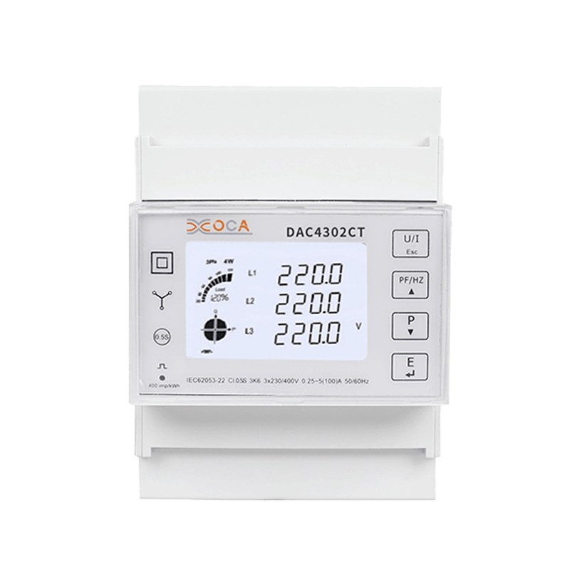 Dac4302CT DIN Rail AC driefasige Modbus slimme energiemeter-multimeter