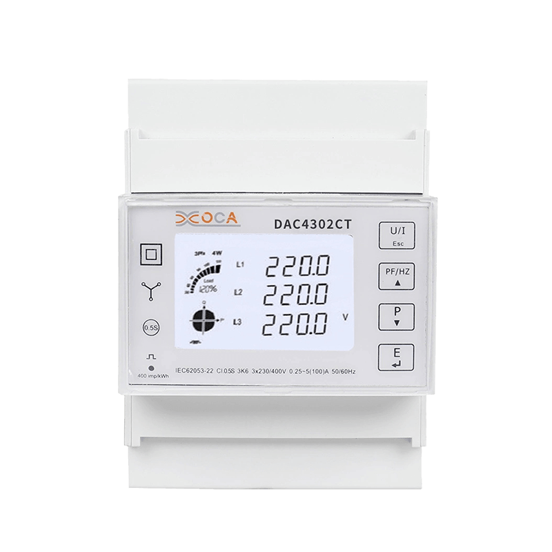 Dac4302CT DIN-rail driefasige Modbus Tuya elektrische energiemeter vermogensmeter