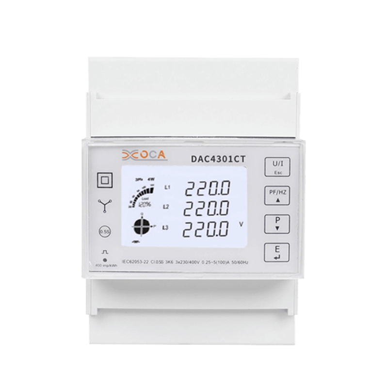 Dac4301CT DIN Rail CT Driefasige Modbus-vermogensmeter