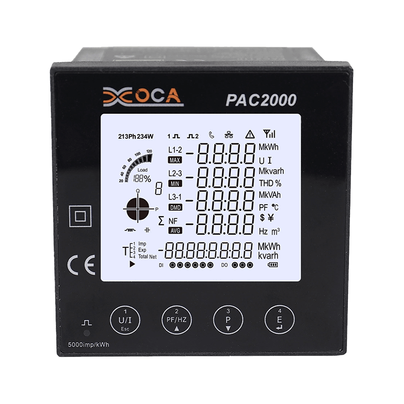 PAC2000 multifunctionele intelligente LCD-paneel digitale vermogensmeter