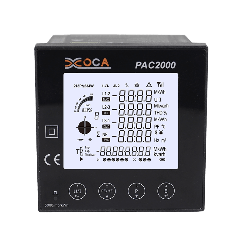 PAC2000 Smart Big LCD digitale multifunctionele paneelvermogensmeter